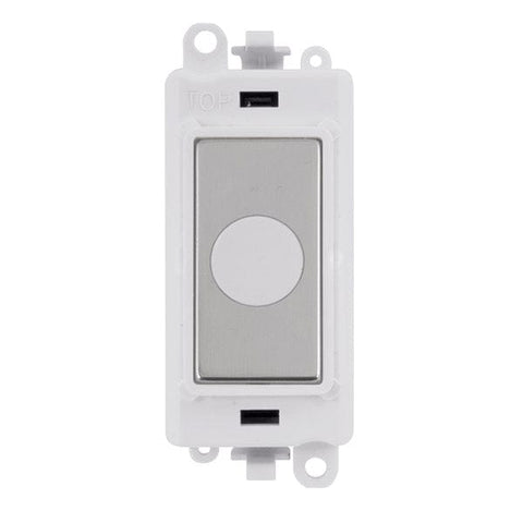 Polished Chrome - White Inserts Gridpro Polished Chrome 20A Flex Outlet Module - White Trim