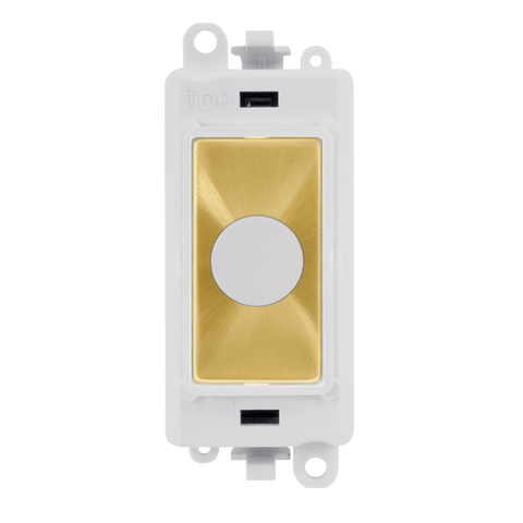 Satin Brass - White Inserts Gridpro 20A Flex Outlet Module - White Trim