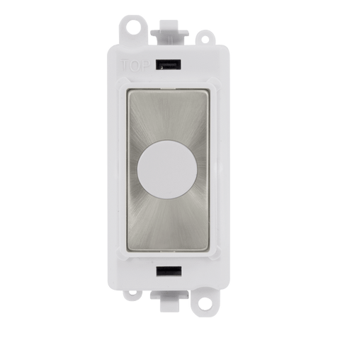 Satin Chrome - White Inserts Gridpro Satin Chrome 20A Flex Outlet Module - White Trim