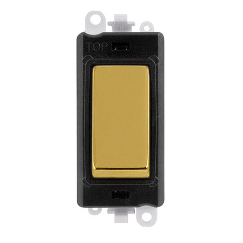 Polished Brass - Black Inserts Gridpro Polished Brass 20A Dp Switch Module - Black Trim