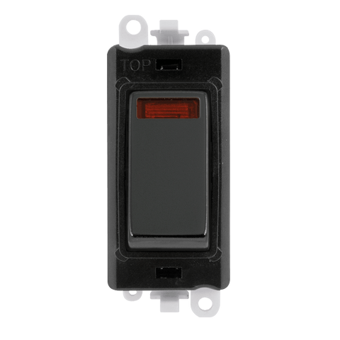 Black Nickel - Black Inserts Gridpro Black Nickel 20A Dp Switch Module + Neon - Black Trim