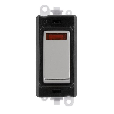 Gridpro Polished Chrome 20A Dp Switch Module + Neon - Black Trim - SE Home