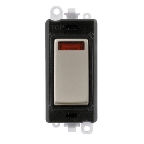 Gridpro Pearl Nickel 20A Dp Switch Module + Neon - Black Trim - SE Home
