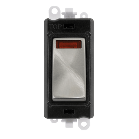 Gridpro Satin Chrome 20A Dp Switch Module + Neon - Black Trim - SE Home