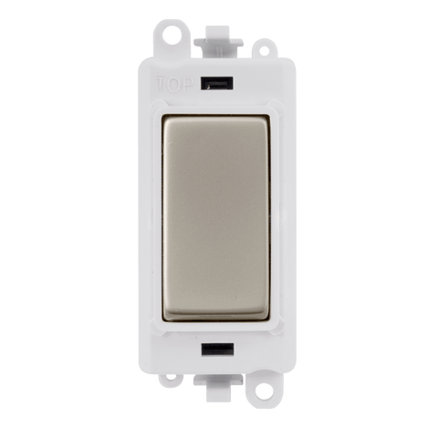 Gridpro Pearl Nickel 20A Dp Switch Module - White Trim - SE Home