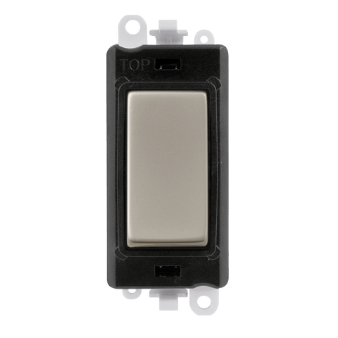 Gridpro Pearl Nickel 20A Intermediate Light Switch Module - Black Trim - SE Home