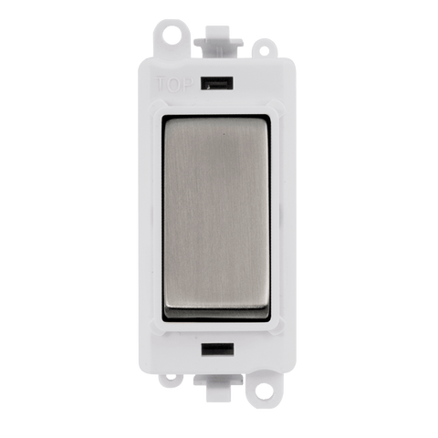Gridpro Stainless Steel 20A Intermediate Light Switch Module - White Trim - SE Home