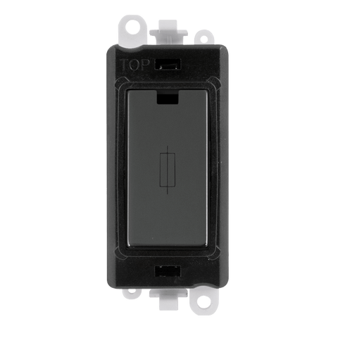 Gridpro Black Nickel 13A Fused Spur Module - Black Trim - SE Home