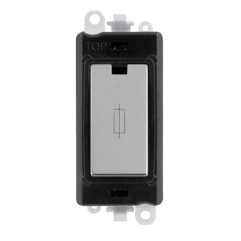 Gridpro Polished Chrome 13A Fused Spur Module - Black Trim - SE Home