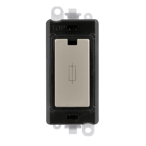 Gridpro Pearl Nickel 13A Fused Spur Module - Black Trim - SE Home