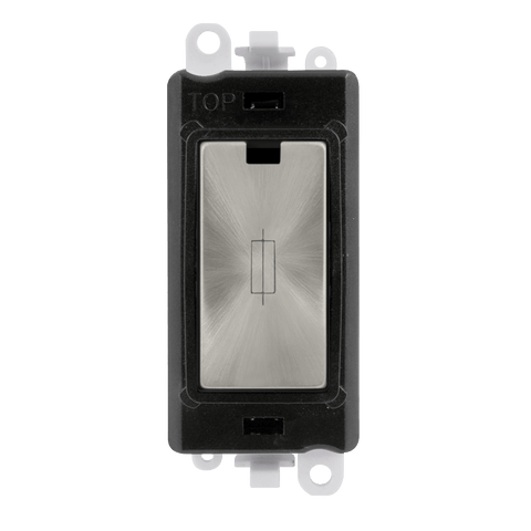 Gridpro Satin Chrome 13A Fused Spur Module - Black Trim - SE Home