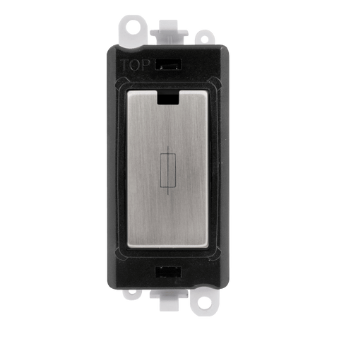 Gridpro Stainless Steel 13A Fused Spur Module - Black Trim - SE Home