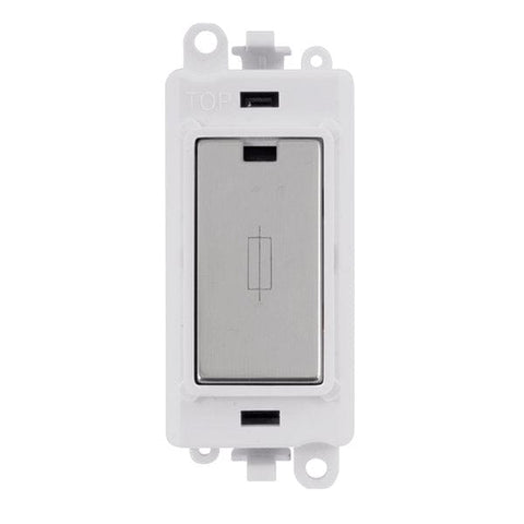 Polished Chrome - White Inserts Gridpro Polished Chrome 13A Fused Spur Module - White Trim