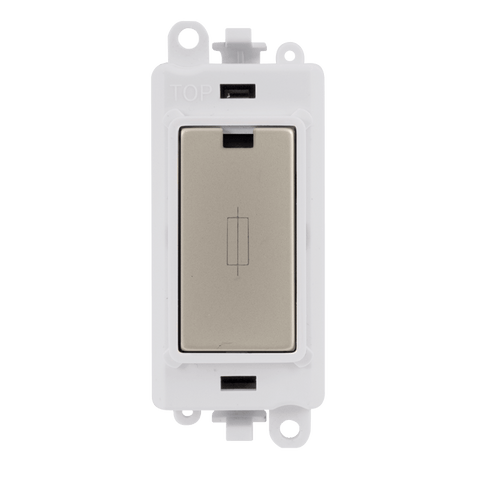 Gridpro Pearl Nickel 13A Fused Spur Module - White Trim - SE Home