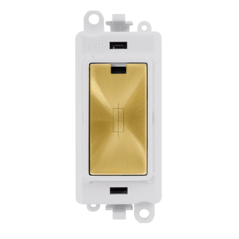 Satin Brass - White Inserts Gridpro 13A Fused Spur Module - White Trim