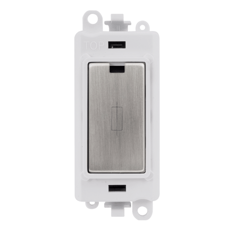 Gridpro Stainless Steel 13A Fused Spur Module - White Trim - SE Home