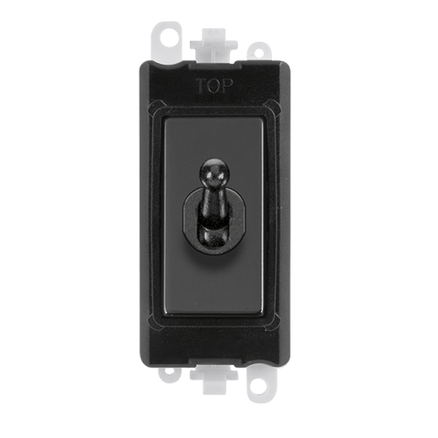 Gridpro Black Nickel 20A 2 Way Toggle Light Switch Module - Black Trim - SE Home