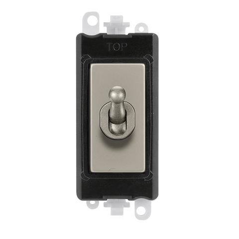 Gridpro Pearl Nickel 20A 2 Way Toggle Light Switch Module - Black Trim - SE Home
