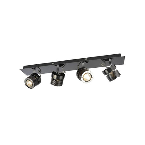 Taylor Quad Bar Adjustable Cylinder Ceiling or Wall Spotlight - Black Chrome
