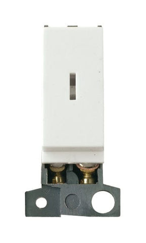 Minigrid Plastic 2 Way 10AX Keyswitch - Click White - SE Home