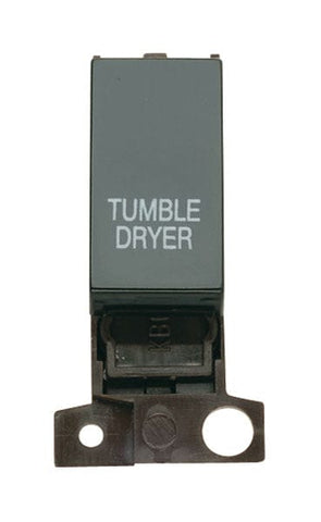 Minigrid Plastic Printed 13A Resistive 10AX DP Switch - Black - Tumble Dryer - SE Home