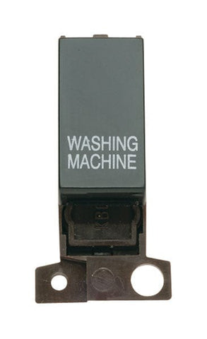 Minigrid Plastic Printed 13A Resistive 10AX DP Switch - Black - Washing Machine - SE Home