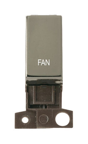 Minigrid Ingot Printed 13A Resistive 10AX DP Switch - Black Nickel - Fan - SE Home
