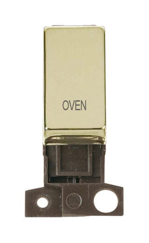 Minigrid Ingot Printed 13A Resistive 10AX DP Switch - Brass - Oven - SE Home