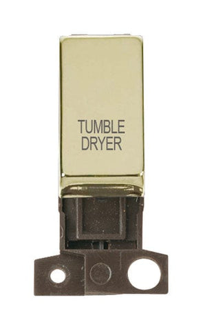 Minigrid Ingot Printed 13A Resistive 10AX DP Switch - Brass - Tumble Dryer - SE Home
