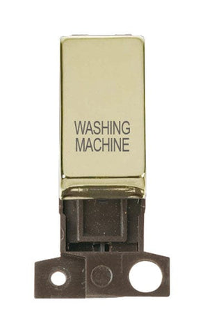 Minigrid Ingot Printed 13A Resistive 10AX DP Switch - Brass - Washing Machine - SE Home