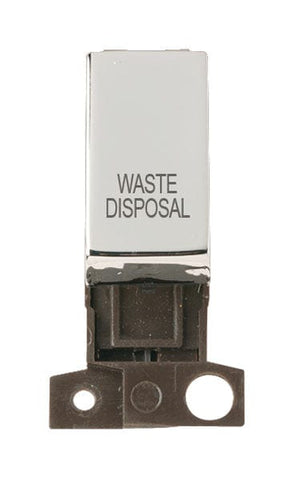 Minigrid Ingot Printed 13A Resistive 10AX DP Switch - Chrome - Waste Disposal - SE Home