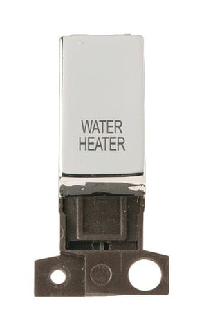 Minigrid Ingot Printed 13A Resistive 10AX DP Switch - Chrome - Water Heater - SE Home