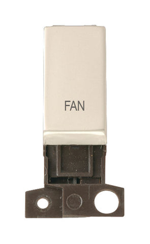 Minigrid Ingot Printed 13A Resistive 10AX DP Switch - Pearl Nickel - Fan - SE Home