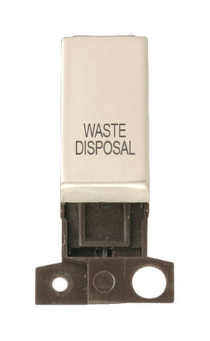 Minigrid Ingot Printed 13A Resistive 10AX DP Switch - Pearl Nickel - Waste Disposal - SE Home