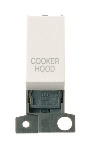 Minigrid Plastic Printed 13A Resistive 10AX DP Switch - Polar White - Cooker Hood - SE Home
