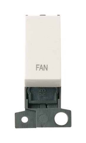 Minigrid Plastic Printed 13A Resistive 10AX DP Switch - Polar White - Fan - SE Home