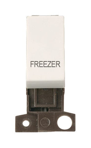 Minigrid Plastic Printed 13A Resistive 10AX DP Switch - Polar White - Freezer - SE Home