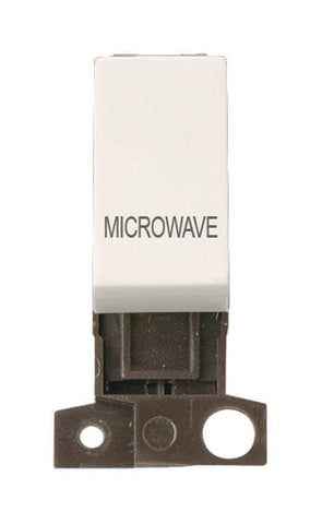 Minigrid Plastic Printed 13A Resistive 10AX DP Switch - Polar White - Microwave - SE Home