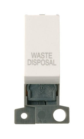 Minigrid Plastic Printed 13A Resistive 10AX DP Switch - Polar White - Waste Disposal - SE Home