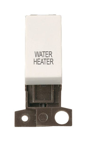 Minigrid Plastic Printed 13A Resistive 10AX DP Switch - Polar White - Water Heater - SE Home