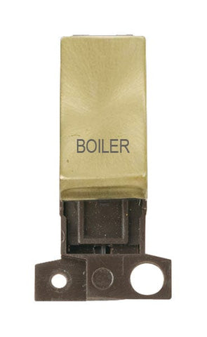 Minigrid Ingot Printed 13A Resistive 10AX DP Switch - Satin Brass - Boiler - SE Home