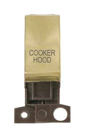 Minigrid Ingot Printed 13A Resistive 10AX DP Switch - Satin Brass - Cooker Hood - SE Home