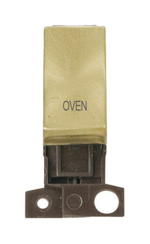 Minigrid Ingot Printed 13A Resistive 10AX DP Switch - Satin Brass - Oven - SE Home
