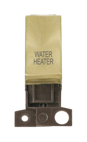 Minigrid Ingot Printed 13A Resistive 10AX DP Switch - Satin Brass - Water Heater - SE Home