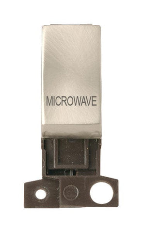 Minigrid Ingot Printed 13A Resistive 10AX DP Switch - Satin Chrome - Microwave - SE Home