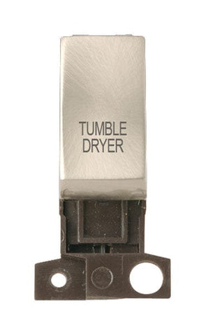 Minigrid Ingot Printed 13A Resistive 10AX DP Switch - Satin Chrome - Tumble Dryer - SE Home