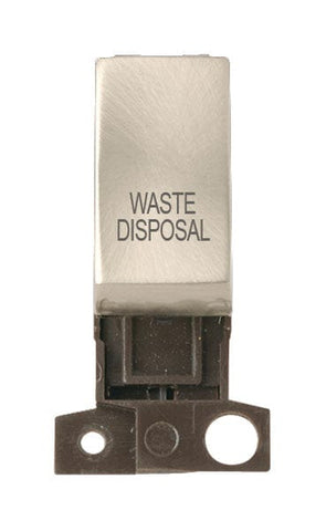 Minigrid Ingot Printed 13A Resistive 10AX DP Switch - Satin Chrome - Waste Disposal - SE Home