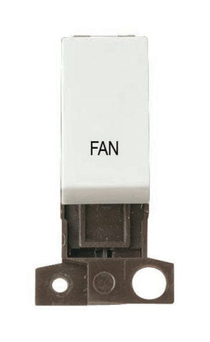Minigrid Plastic Printed 13A Resistive 10AX DP Switch - Click White - Fan - SE Home