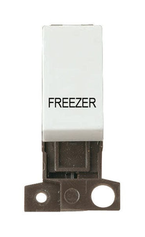Minigrid Plastic Printed 13A Resistive 10AX DP Switch - Click White - Freezer - SE Home