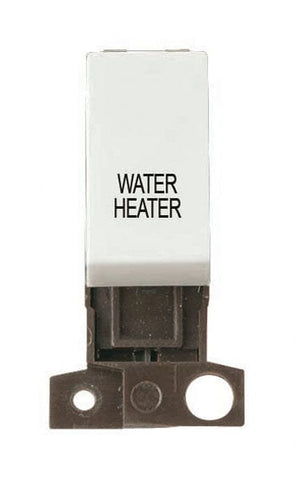 Minigrid Plastic Printed 13A Resistive 10AX DP Switch - Click White - Water Heater - SE Home